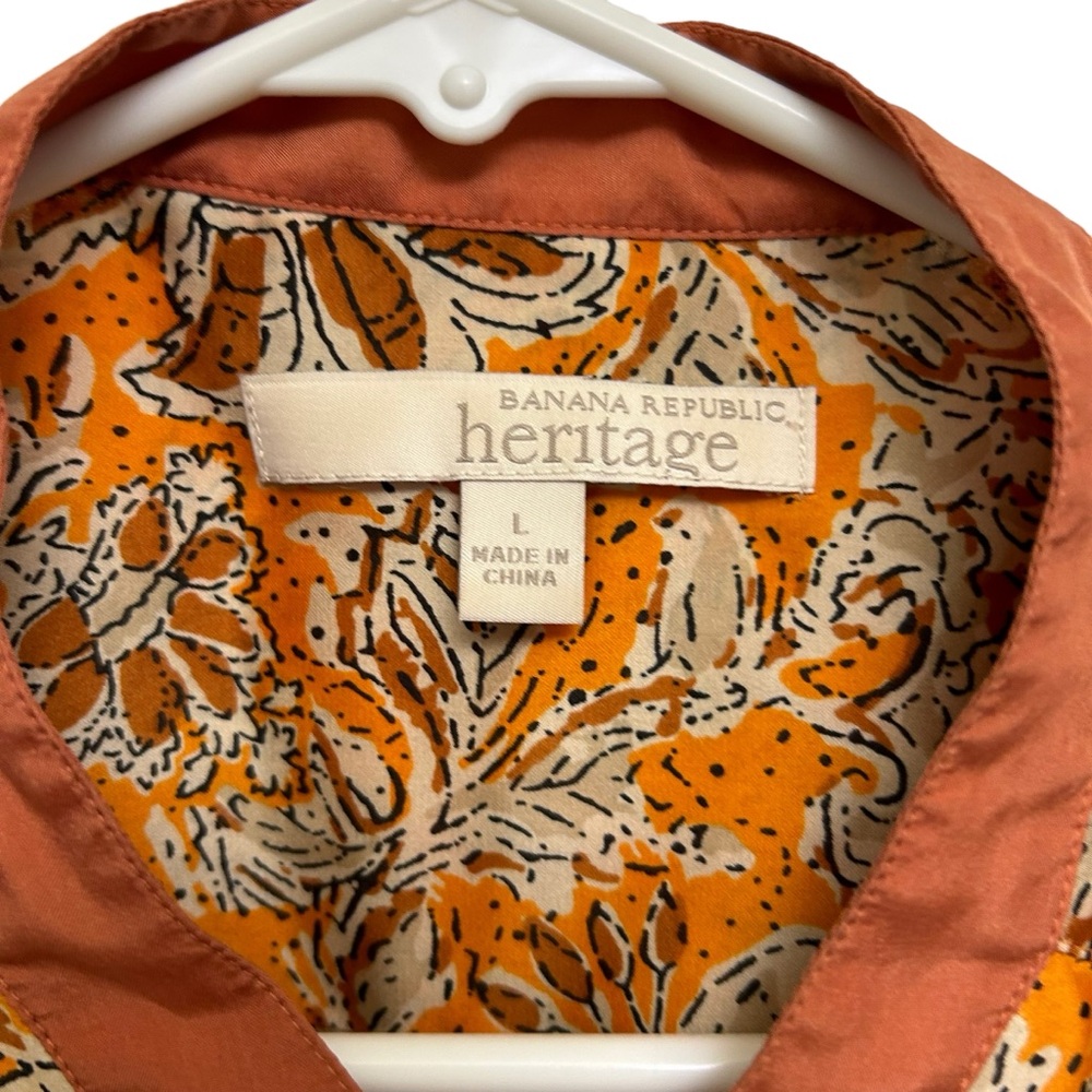 ✨3/$15 Banana Republic Heritage Boho Floral Top Button Front Peplum Blouse - Picture 3 of 13
